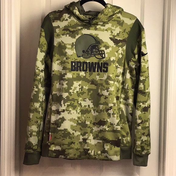 FLASH SALE Nike 🏈 Cleveland Browns  Camo hoodie Dri fit - Picture 2 of 12